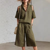 Short-Sleeve Shirt & Loose Shorts Two-Piece Set | Casual by FitiqueFit