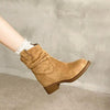 Women’s Suede Chunky Heel Slimming Ankle Boots by FitiqueFit