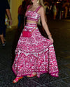Printed Slim-fit Sexy Two-piece Sling Dress
