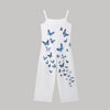 Women's Butterfly Print Overalls – Sleeveless Loose Fit Suspender Pants by FitiqueFit