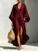 Women's Batwing Sleeve Loose Maxi Resort Dress by FitiqueFit