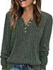 Ribbed Knit Button-Front Long Sleeve T-Shirt by Simply Love
