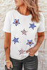 Sequin Star Round Neck Short Sleeve T-Shirt by Simply Love