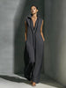 Women's V-Neck Color-Block Sleeveless A-Line Maxi Dress – 4 Colors XS–2XL by FitiqueFit