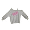 Ladies' Off Shoulder Long Sleeved Printed Love Hoodie by FitiqueFit