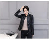 Korean-Style Slim Fit Motorcycle Leather Coat — Stand-Up Collar by FitiqueFit