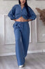 Wide-Leg Pants & Lace-Up Top Two-Piece Set – Solid Color, 12 Colors S–5XL by FitiqueFit