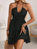 Women's Off-Shoulder V-Neck Ruffle Dress – Elegant Strap Style by FitiqueFit