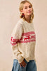 BiBi Christmas Theme Patterned Cable Knit Sweater by FitiqueFit