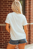 White Game Day Bowknot Embroidered Graphic Casual Tee by Wild and Free Boutique