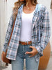 Plaid Buttoned Long Sleeve Hooded Jacket for Women – Cozy & Stylish Cotton-Blend Outerwear by Stevvex