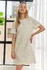 Applique Round Neck Short Sleeve Shift Dress – Timeless & Elegant Round Neck Shift Dress with Sophisticated Applique Detailing for Versatile Day-to-Night Wear by Stevvex