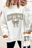 White Camo Letter Bow Printed KENTUCKY Mock Neck Reversible Sweatshirt by Wild and Free Boutique