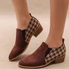 Women's Retro Color-Block Slip-On Heels – Round Toe Mid Heel Dress Shoes by FitiqueFit