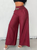 Women's High-Waist Drapey Wide-Leg Pants | Elastic Drawstring 5 Colors by FitiqueFit