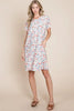 Printed Round Neck Short Sleeve Tee Dress For Women – Casual and Comfortable Dress with Printed Design and Pockets by Stevvex