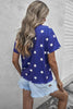 USA Star Print Round Neck T-Shirt by Simply Love