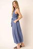 Cross Back Belted V-Neck Tank Maxi Dress For Women – Effortlessly Chic Elegant and Flattering Maxi Dress with Unique Cross Back Detail by Stevvex