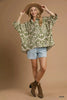 Umgee Abstract Print Button-Up Oversized Shirt by FitiqueFit