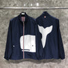 Front And Back Big Whale Fashion Stand Collar Zip Jacket