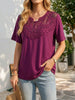 Women's Pearl-Trim Hollow-Out T-Shirt – Loose Fit, Short Sleeve, Casual Chic by FitiqueFit