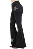 Black Denim Star Rhinestone Bell Bottom Jeans -32” Inseam by Neon Spur