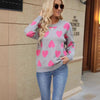 Knitted Jacquard Crew-neck Pullover Long-sleeve Knitwear Sweater by My Store