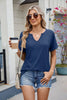 Florira Notched Short Sleeve T-Shirt by Simply Love