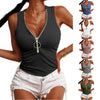 Women's Slim-Fit Zipper Vest Top by FitiqueFit