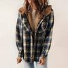 Women's Plaid Button-Up Long Sleeve Jacket by FitiqueFit