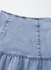 Asymmetric Ruffle Overlay Denim Mini Skirt