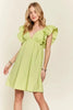 Smocked Back Ruffled Cap Sleeve Babydoll Dress For Summer – Feminine, Flattering, Comfortable, Playful Charm by Stevvex