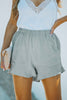 Khaki High Waist Pocketed Ruffle Shorts