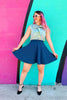 Ocean Blue Skater Skirt by Retrolicious