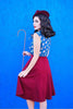 Charlotte Skirt in Burgundy - 4X only by Retrolicious