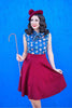 Charlotte Skirt in Burgundy - 4X only by Retrolicious