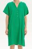 Slit Notched Short Sleeve Mini Dress