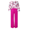 Printed Floral Lace-Up Top & Wide-Leg Pants Set – 4 Colors, S–3XL by FitiqueFit