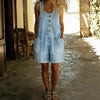 Women’s High-Waisted Sleeveless Denim Shorts Jumpsuit by FitiqueFit