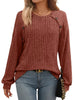 Ribbed Knit Decor Button Long Sleeve T-Shirt by Simply Love