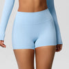 Womens Solid-Color Sports Shorts European And American Style Yoga Shorts by My Store