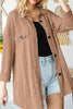 Retro Camel Full Size Drop Shoulder Jacket With Button-Up Design Women Jacket by Stevvex