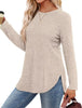 Casual Ribbed Knit Long Sleeve T-Shirt by Simply Love
