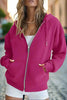 Women’s Zip Up Crop Sweatshirt – Fleece Lined Casual Hoodie by FitiqueFit