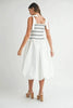 Smocked Bodice Bubble Midi Dress For Women – Stylish Smocked Bodice, Playful Bubble Skirt, Trendy Midi Dress, Chic Casual Look for Summer Outings by Stevvex