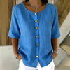 Crew-Neck 3/4 Sleeve Shirt with Metal Buttons – 7 Colors, S–3XL by FitiqueFit