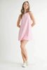 Linen Mix Side Ric Rac A-Line Mini Dress for Women – Casual Mini Dress, Summer Dress, A-Line Dress, Chic Peasant Dress, Vacation Dress, Flattering Fit Dress by Stevvex