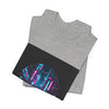 Neon Cyberpunk Skyline Tee | synthwave skyline, future city art by Tristan’s Treehouse