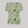 Round Neck All-Over Animal Print Short Sleeve Tee by FitiqueFit