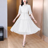 Lotus Leaf Collar Sweet Elegance Chiffon Dress